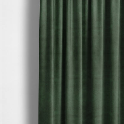 Kansas Distressed Pine Green Coloured Velour Velvet Upholstery Curtains Fabric - Made To Measure Curtains