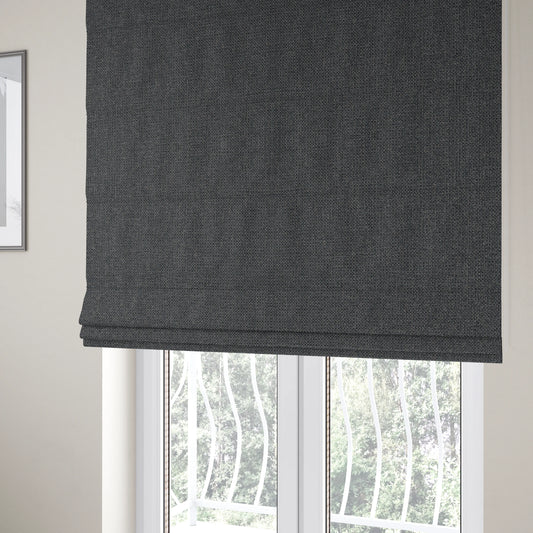 Karen Hopsack Thick Weave Grey Colour Upholstery Fabric - Roman Blinds