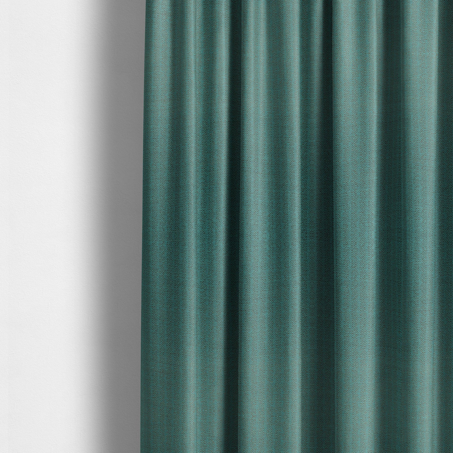 Kirkwall Herringbone Furnishing Fabric In Teal Blue Colour - Made To Measure Curtains