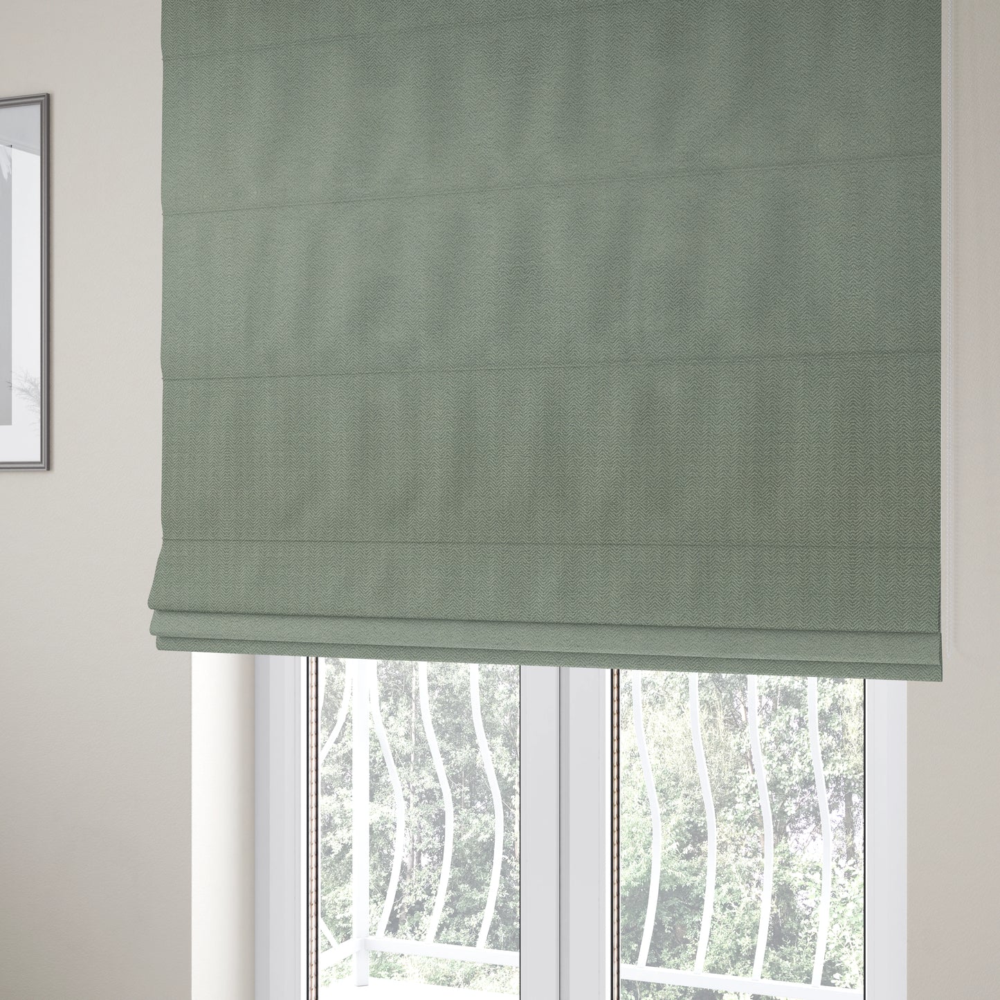 Kirkwall Herringbone Furnishing Fabric In Silver Colour - Roman Blinds