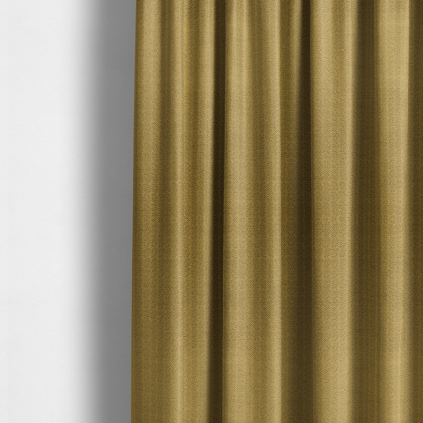 Kirkwall Herringbone Furnishing Fabric In Yellow Colour - Made To Measure Curtains