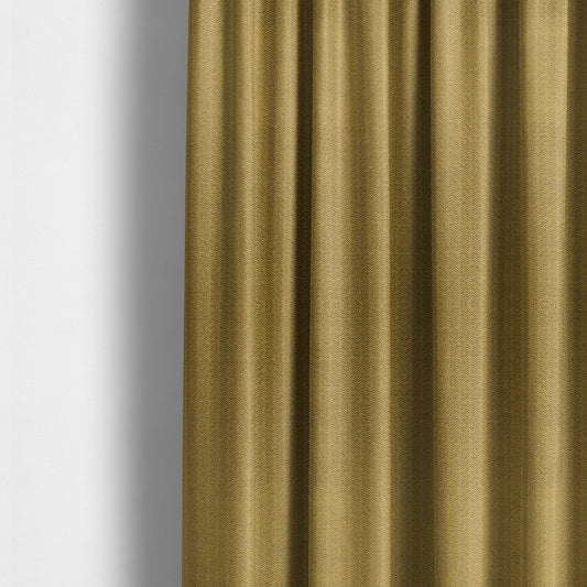 Kirkwall Herringbone Furnishing Fabric In Yellow Colour - Made To Measure Curtains