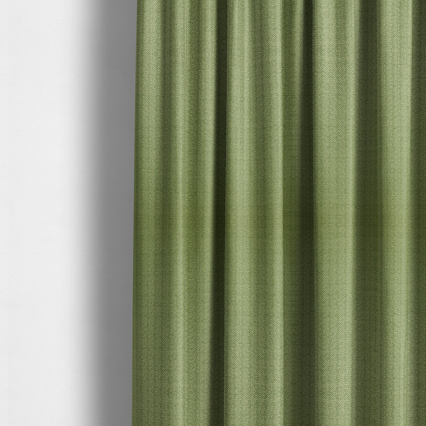 Kirkwall Herringbone Furnishing Fabric In Green Colour - Made To Measure Curtains