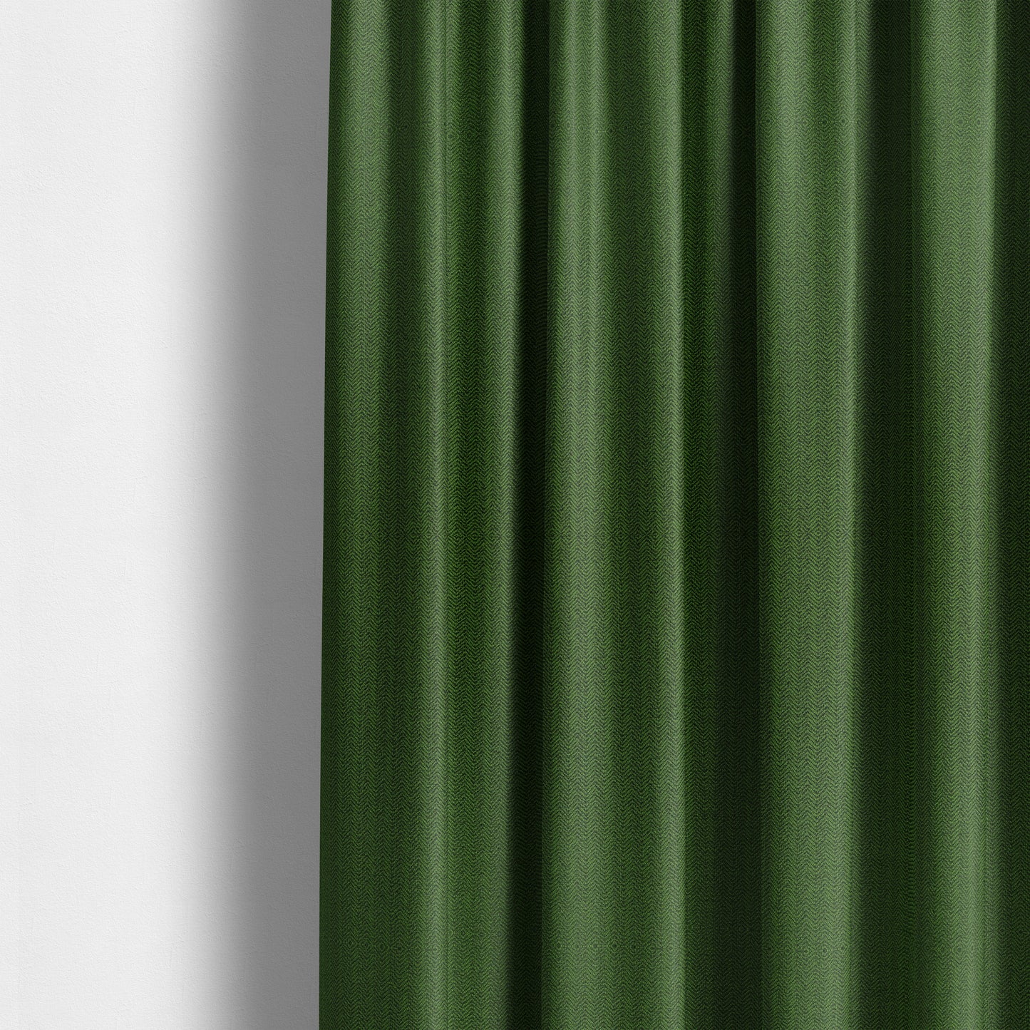 Kirkwall Herringbone Furnishing Fabric In Dark Green Colour - Made To Measure Curtains