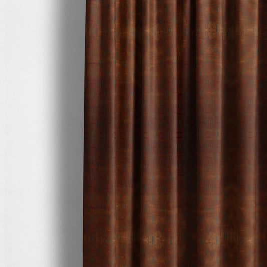 Kyoto Argyle Geometric Pattern Velvet Fabric In Orange Brown Colour - Made To Measure Curtains