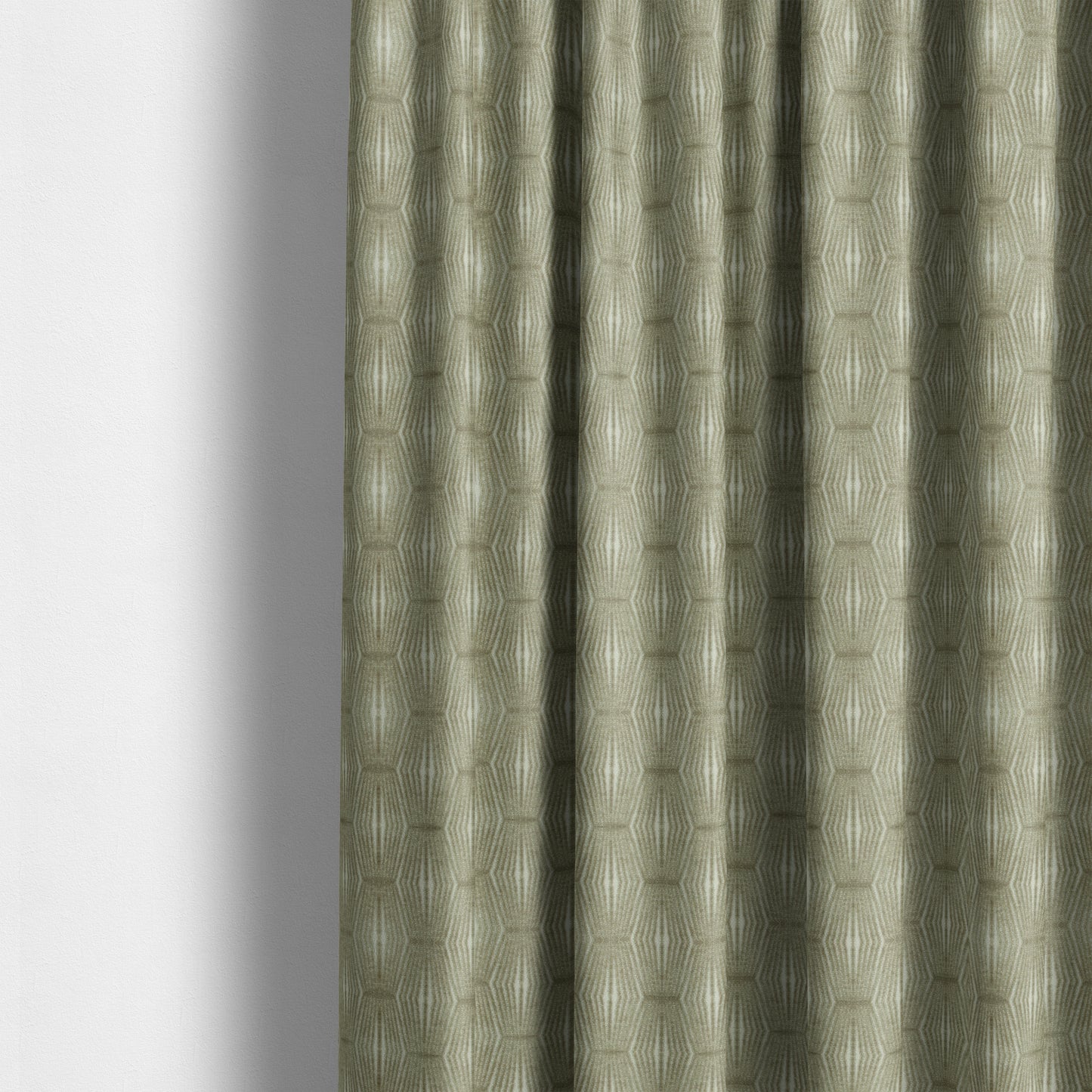 Kyoto Argyle Geometric Pattern Velvet Fabric In White Beige Colour - Made To Measure Curtains