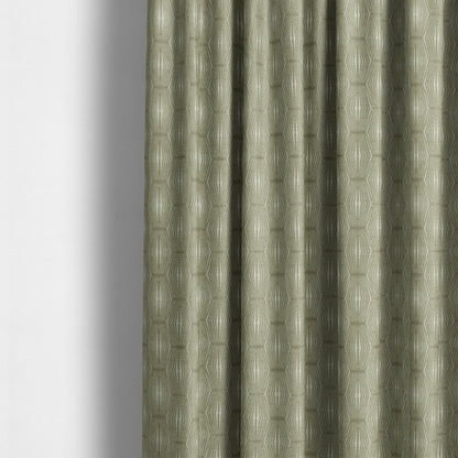 Kyoto Argyle Geometric Pattern Velvet Fabric In White Beige Colour - Made To Measure Curtains