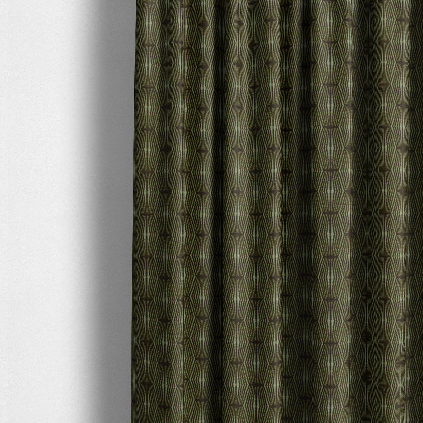 Kyoto Argyle Geometric Pattern Velvet Fabric In Green Colour - Made To Measure Curtains