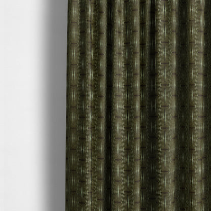 Kyoto Argyle Geometric Pattern Velvet Fabric In Green Colour - Made To Measure Curtains