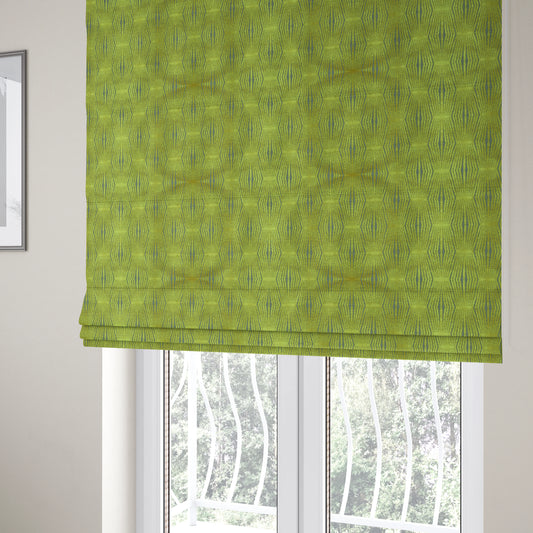 Kyoto Argyle Geometric Pattern Velvet Fabric In Yellow Colour - Roman Blinds