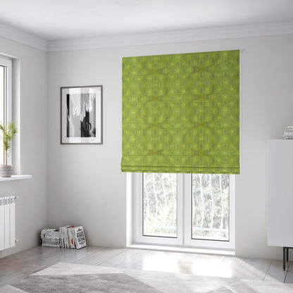 Kyoto Argyle Geometric Pattern Velvet Fabric In Yellow Colour - Roman Blinds