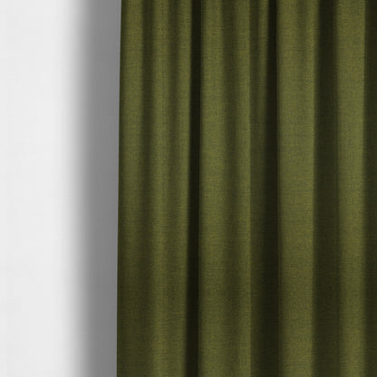 Lauren Hardwearing Linen Effect Chenille Upholstery Furnishing Fabric Green Grass Colour - Made To Measure Curtains