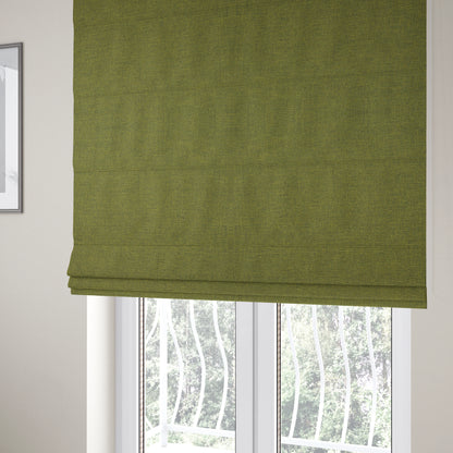 Lauren Hardwearing Linen Effect Chenille Upholstery Furnishing Fabric Green Grass Colour - Roman Blinds