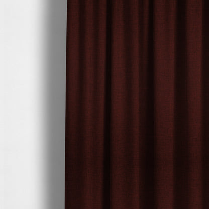 Lauren Hardwearing Linen Effect Chenille Upholstery Furnishing Fabric Burgundy Colour - Made To Measure Curtains