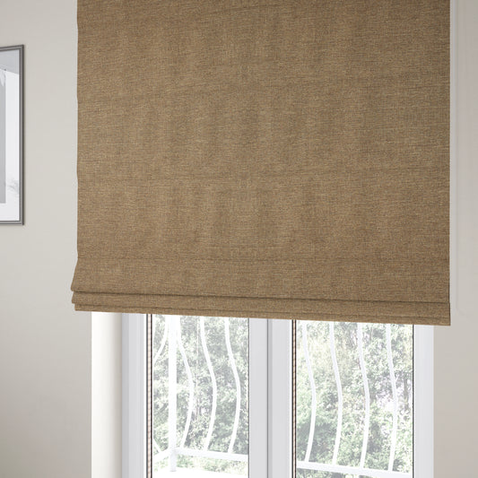 Lauren Hardwearing Linen Effect Chenille Upholstery Furnishing Fabric Taupe Colour - Roman Blinds