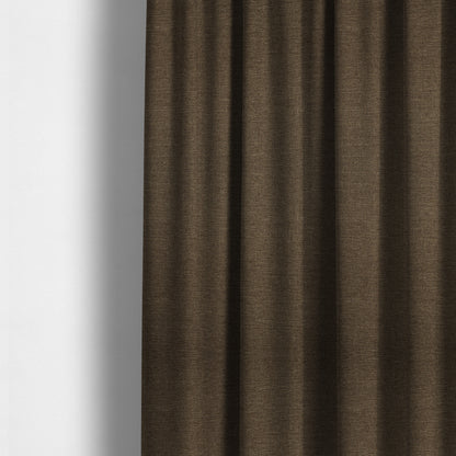 Lauren Hardwearing Linen Effect Chenille Upholstery Furnishing Fabric Brown Colour - Made To Measure Curtains