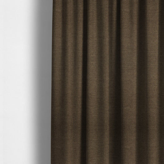 Lauren Hardwearing Linen Effect Chenille Upholstery Furnishing Fabric Brown Colour - Made To Measure Curtains