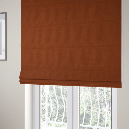 Lauren Hardwearing Linen Effect Chenille Upholstery Furnishing Fabric Orange Colour - Roman Blinds