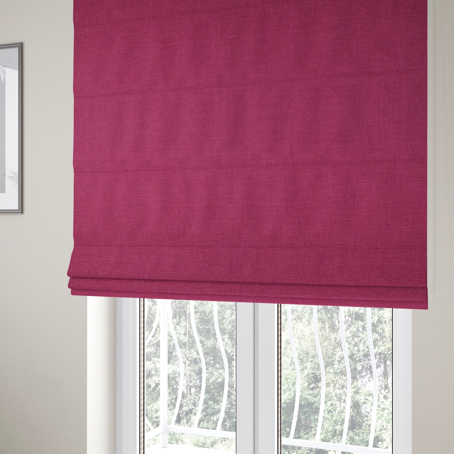 Lauren Hardwearing Linen Effect Chenille Upholstery Furnishing Fabric Pink Colour - Roman Blinds