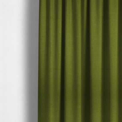 Lauren Hardwearing Linen Effect Chenille Upholstery Furnishing Fabric Lime Green Colour - Made To Measure Curtains