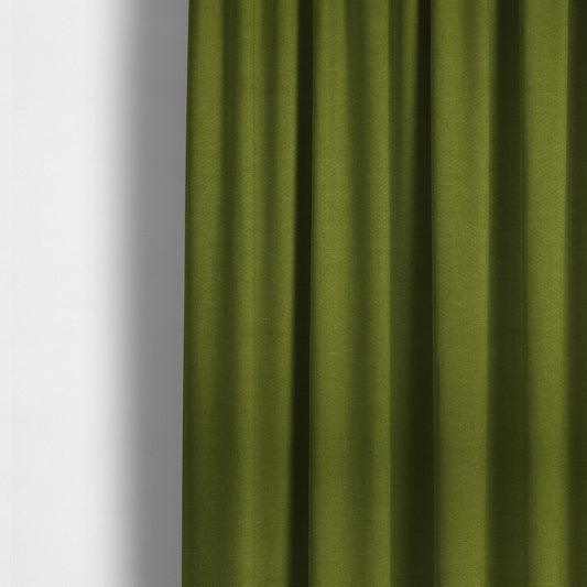 Lauren Hardwearing Linen Effect Chenille Upholstery Furnishing Fabric Lime Green Colour - Made To Measure Curtains