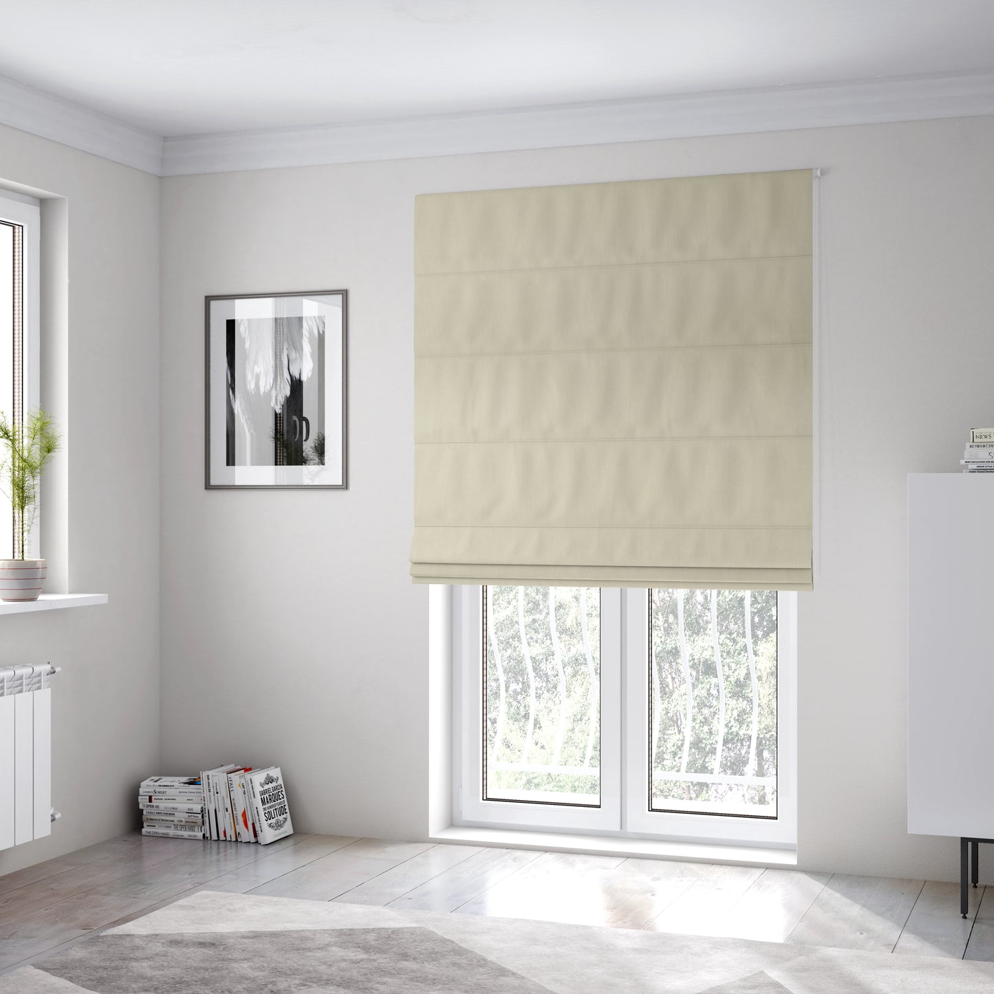 Levi Soft Cotton Textured Faux Leather In White Colour Upholstery Fabrics - Roman Blinds