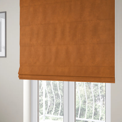 Lisbon Faux Suede Leatherette Finish Upholstery Fabric In Rust Tan Colour - Roman Blinds