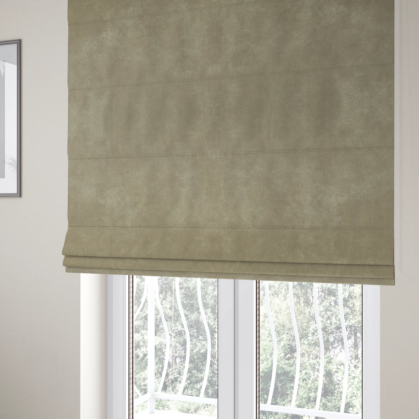 Lisbon Faux Suede Leatherette Finish Upholstery Fabric In Grey Colour - Roman Blinds