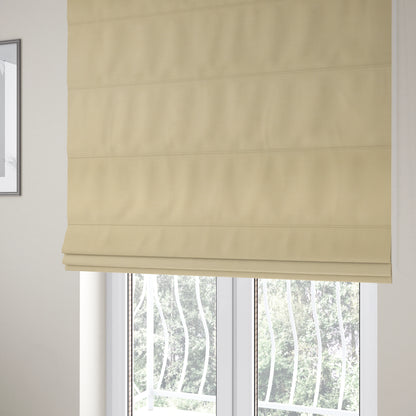 Lotus Pastel Tones Plain Chenille Furnishing Fabric In Cream Colour - Roman Blinds