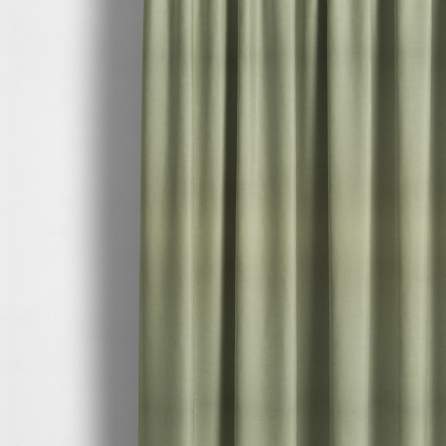 Lotus Pastel Tones Plain Chenille Furnishing Fabric In Green Colour - Made To Measure Curtains