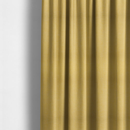 Lotus Pastel Tones Plain Chenille Furnishing Fabric In Yellow Colour - Made To Measure Curtains