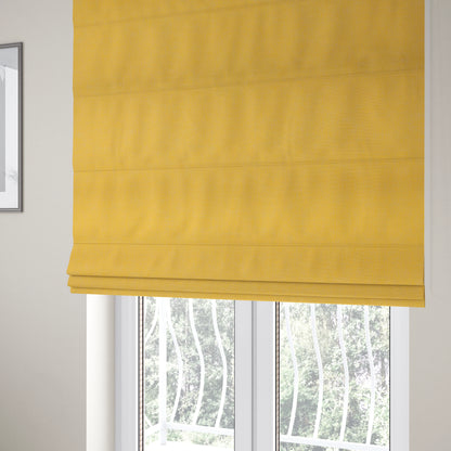 Lotus Pastel Tones Plain Chenille Furnishing Fabric In Yellow Colour - Roman Blinds