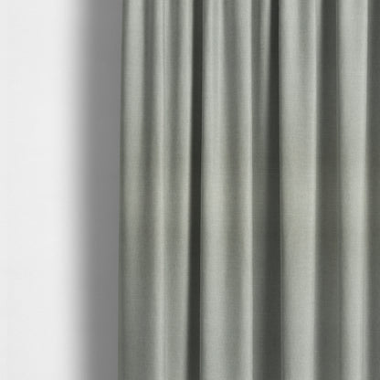 Lotus Pastel Tones Plain Chenille Furnishing Fabric In Silver Colour - Made To Measure Curtains