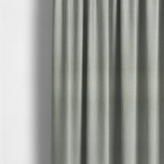 Lotus Pastel Tones Plain Chenille Furnishing Fabric In Silver Colour - Made To Measure Curtains