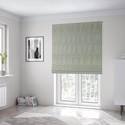 Lotus Pastel Tones Plain Chenille Furnishing Fabric In Silver Colour - Roman Blinds