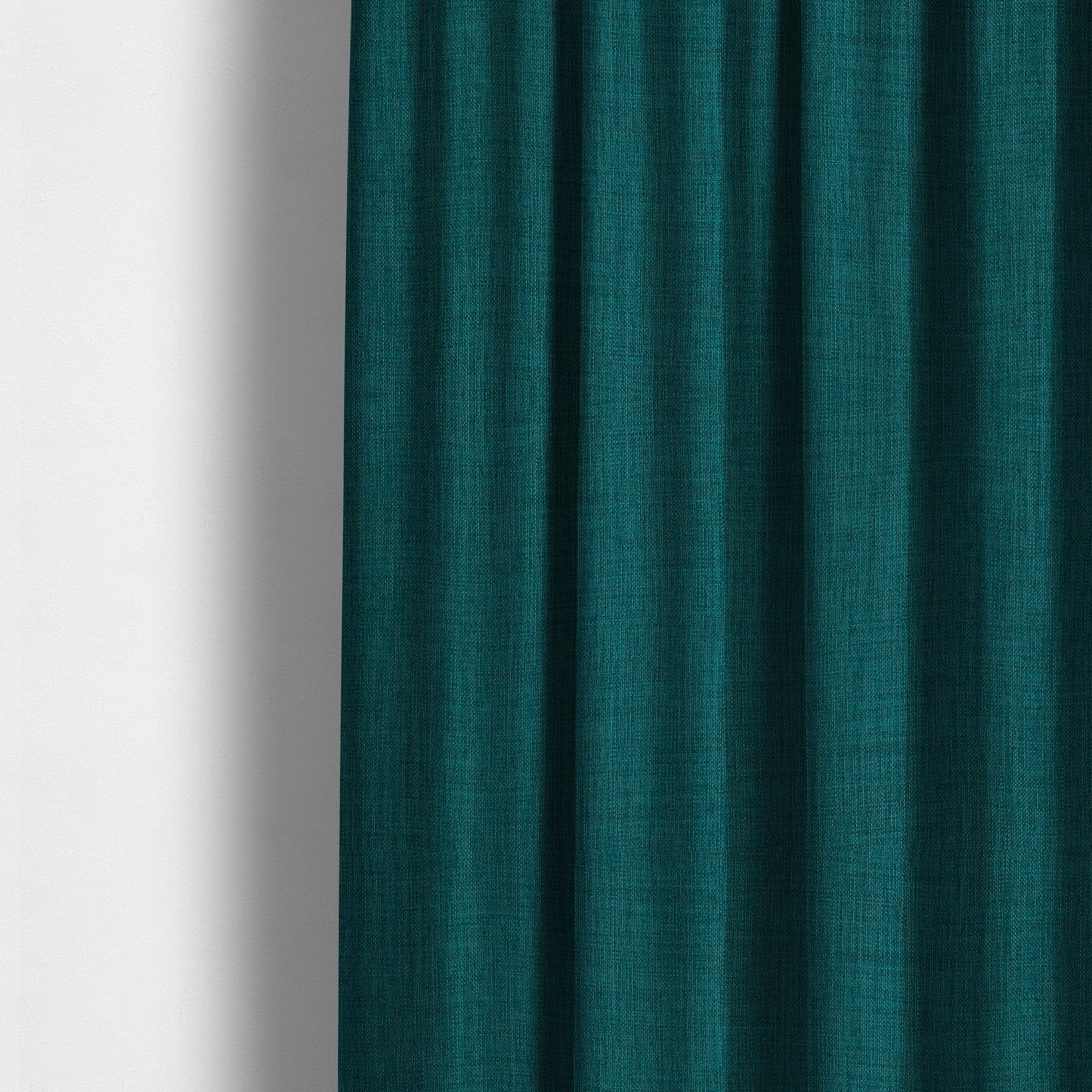 Ludlow Linen Effect Designer Chenille Upholstery Fabric In Ocean Teal Blue Colour - Made To Measure Curtains