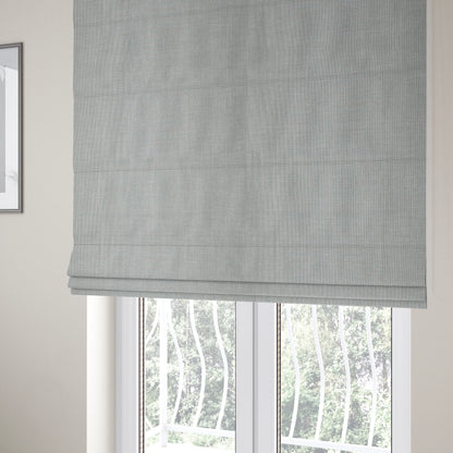 Ludlow Linen Effect Designer Chenille Upholstery Fabric In Silver Colour - Roman Blinds