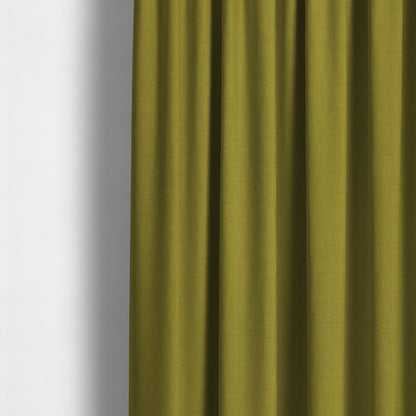 Ludlow Linen Effect Designer Chenille Upholstery Fabric In Yellow Zest Colour - Made To Measure Curtains