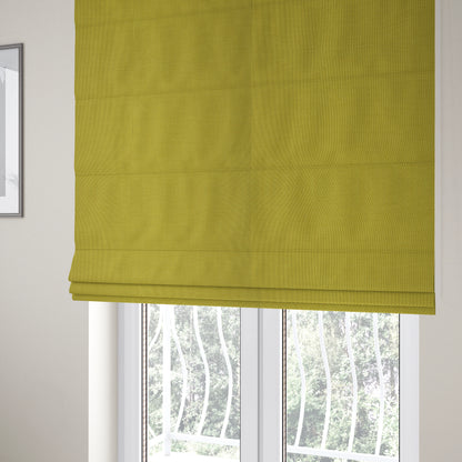 Ludlow Linen Effect Designer Chenille Upholstery Fabric In Yellow Zest Colour - Roman Blinds