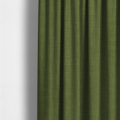 Ludlow Linen Effect Designer Chenille Upholstery Fabric In Lime Green Colour - Made To Measure Curtains