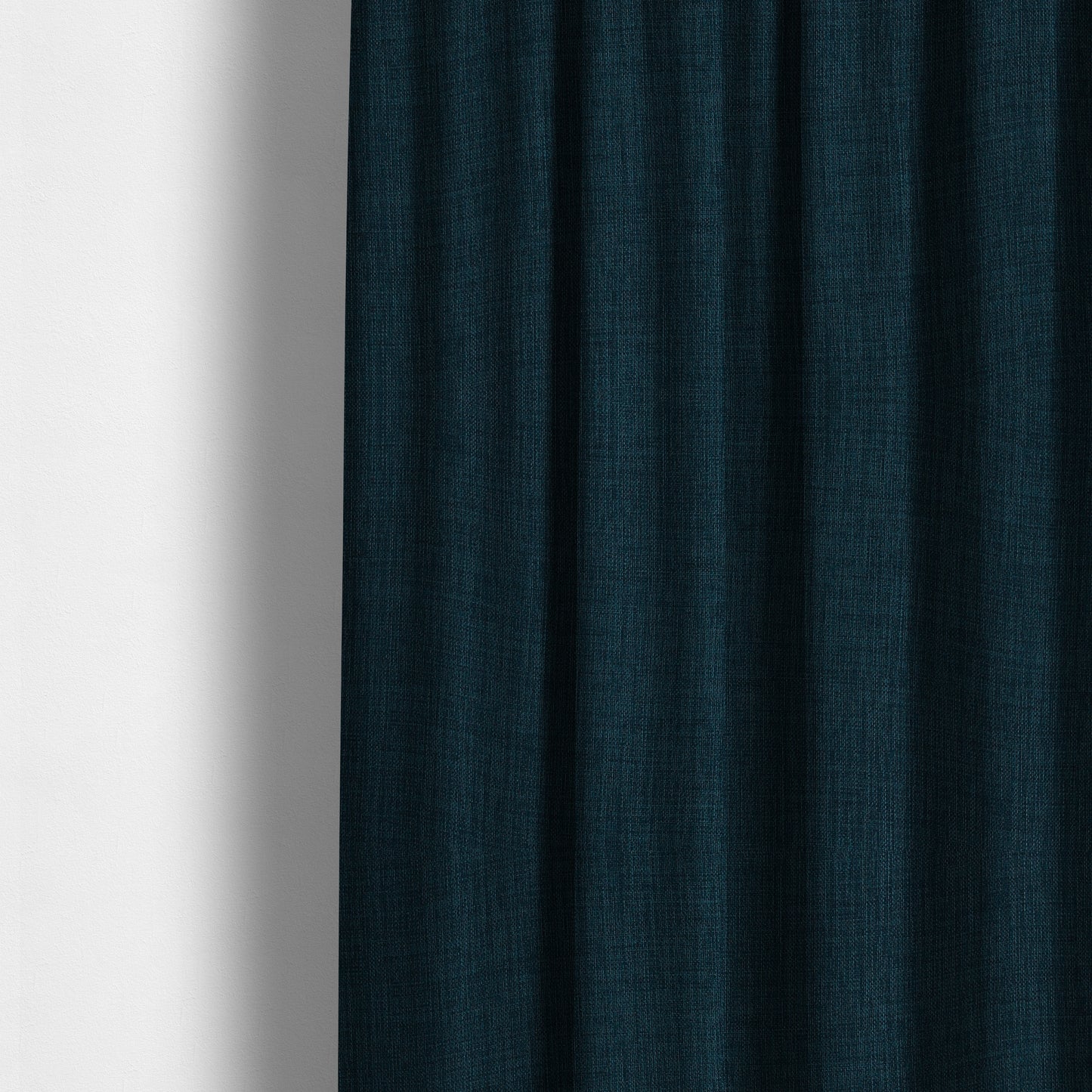 Ludlow Linen Effect Designer Chenille Upholstery Fabric In Navy Blue Colour - Made To Measure Curtains