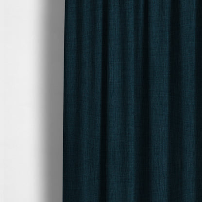 Ludlow Linen Effect Designer Chenille Upholstery Fabric In Navy Blue Colour - Made To Measure Curtains