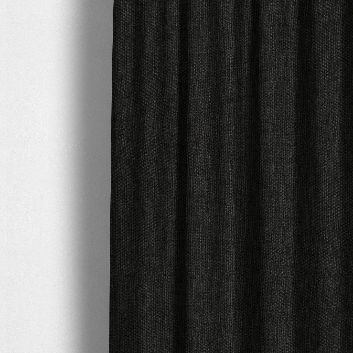 Ludlow Linen Effect Designer Chenille Upholstery Fabric In Charcoal Grey Colour - Made To Measure Curtains