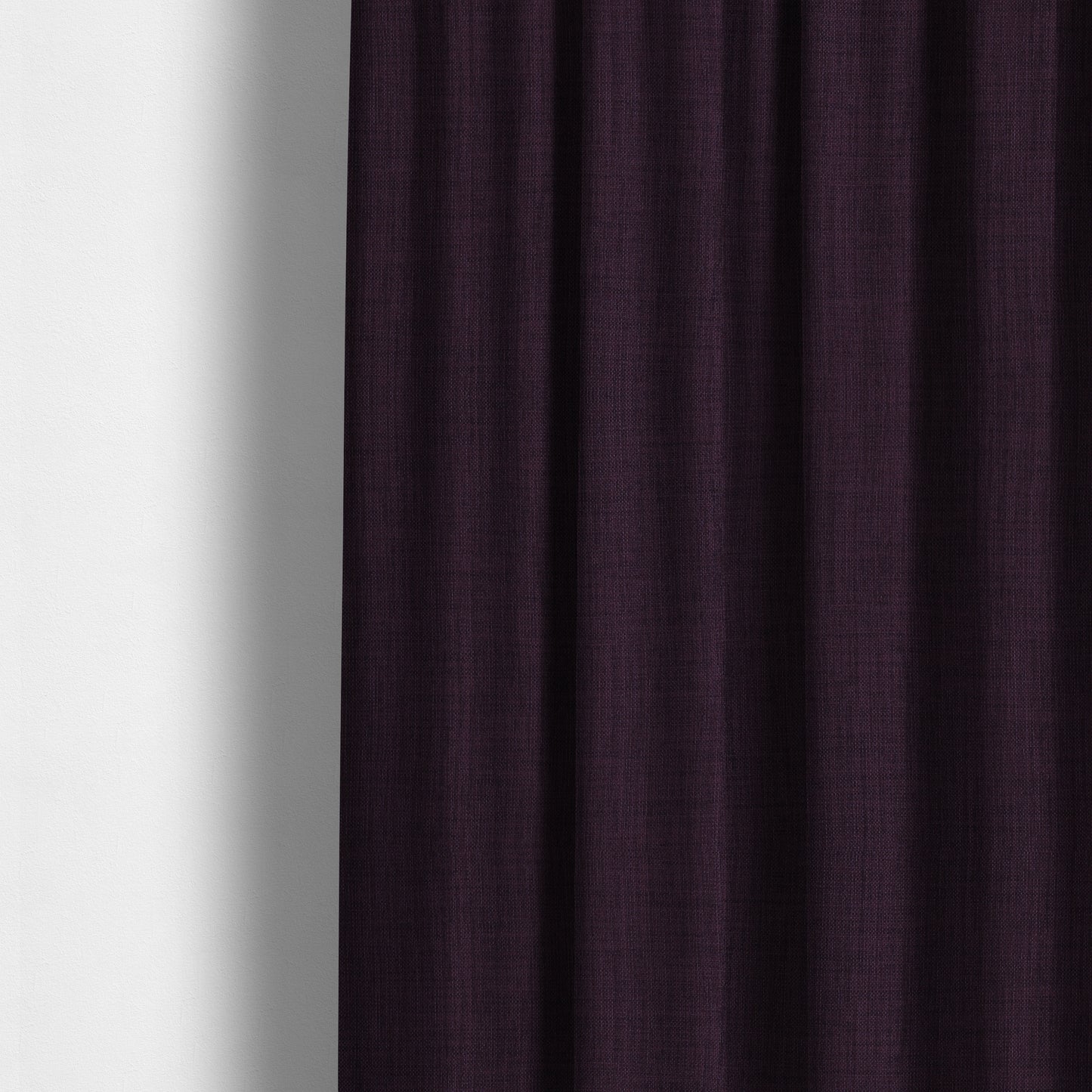 Ludlow Linen Effect Designer Chenille Upholstery Fabric In Wine Plum Colour - Made To Measure Curtains