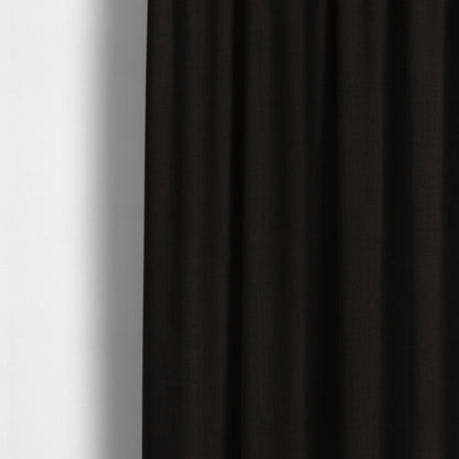 Ludlow Linen Effect Designer Chenille Upholstery Fabric In Brown Colour - Made To Measure Curtains