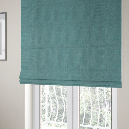 Ludlow Linen Effect Designer Chenille Upholstery Fabric In Duck Egg Blue Colour - Roman Blinds