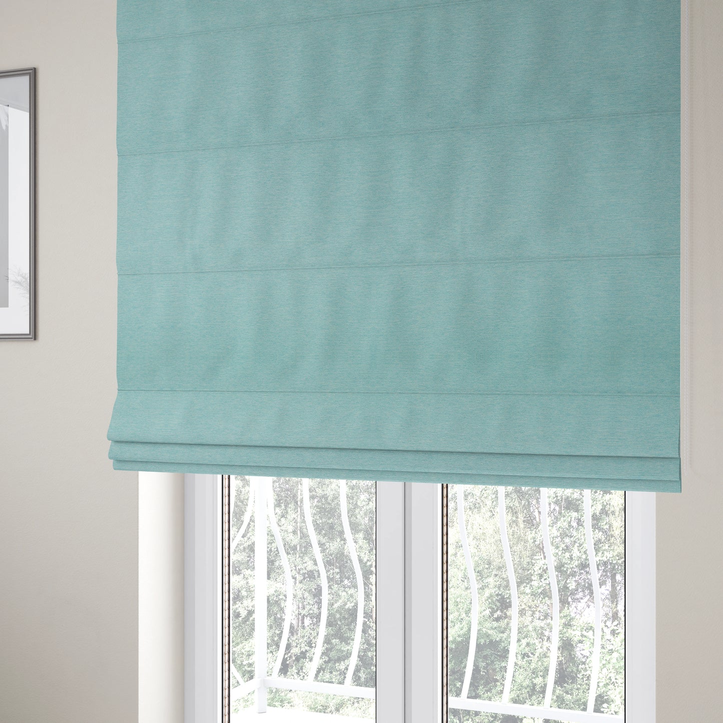 Luna Soft Textured Pastel Range Of Chenille Upholstery Fabric In Light Blue Colour - Roman Blinds