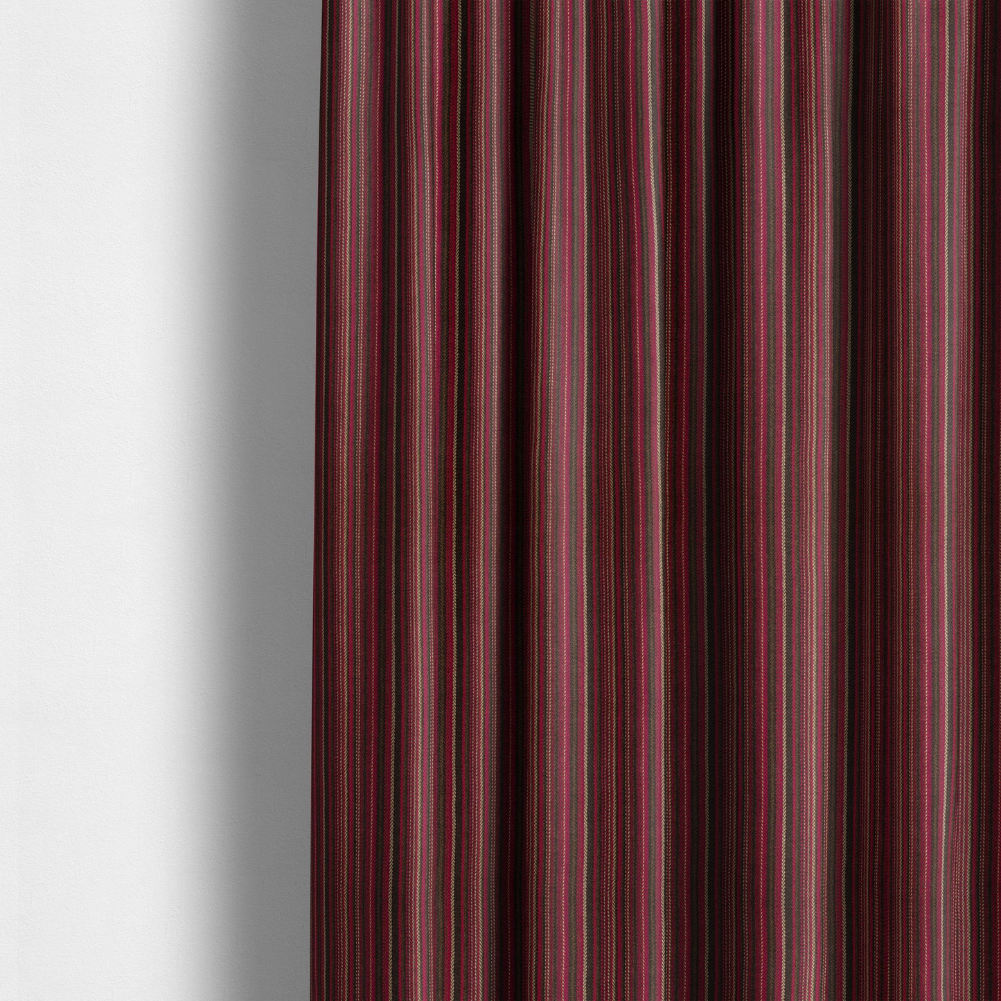 Luther Striped Pattern Brown Coloured Durable Chenille Material Upholstery Fabric - Made To Measure Curtains