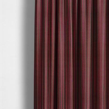 Luther Striped Pattern Brown Coloured Durable Chenille Material Upholstery Fabric - Made To Measure Curtains