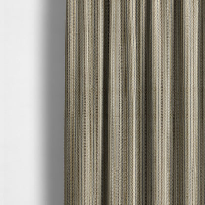 Luther Striped Pattern Cream Beige Coloured Durable Chenille Material Upholstery Fabric - Made To Measure Curtains